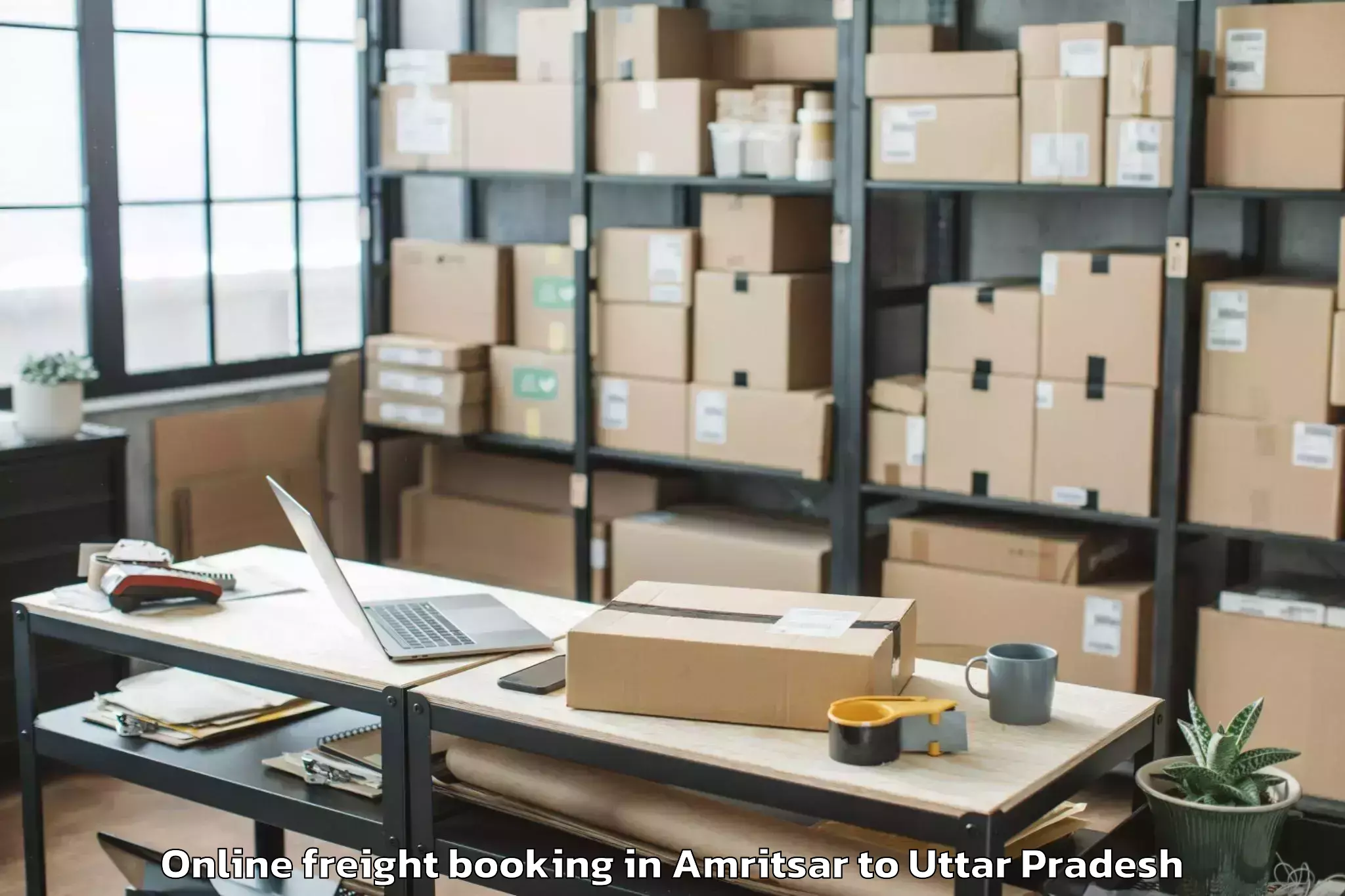 Top Amritsar to Nichlaul Online Freight Booking Available